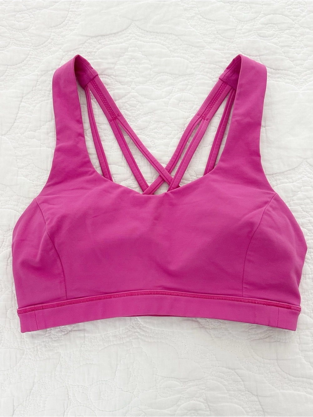 Lululemon Strappy Back Sports Bra Size 4 Bright Pink